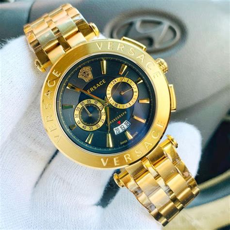 mens versace used wrist watch